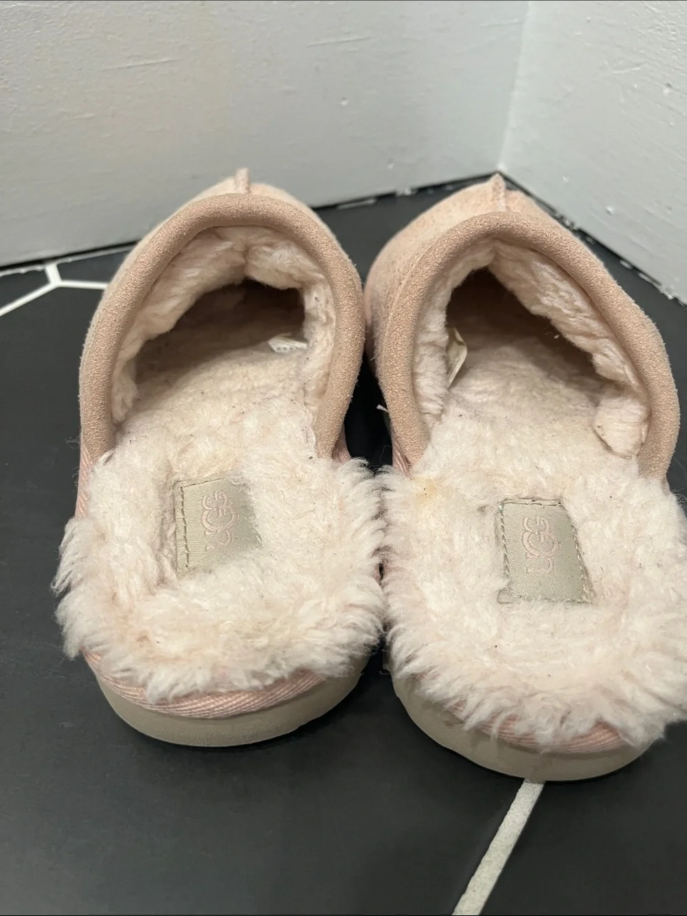 UGG Blush Suede Shearling Mule Slippers